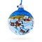 The Couch in the Winter Village Glass Ball Christmas Ornament 3.25 Inches